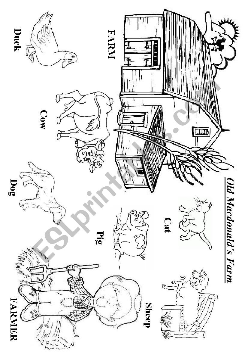 Old Macdonald`s farm worksheet